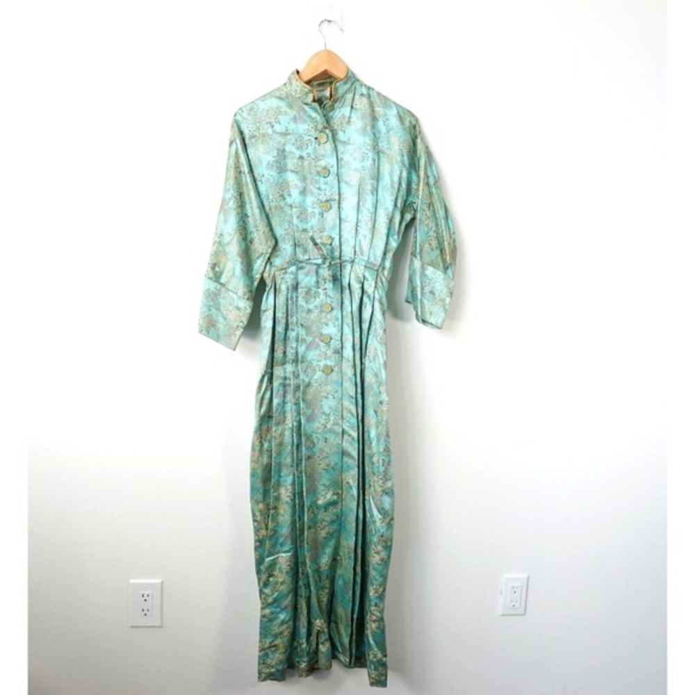 80s VINTAGE Mandarin Kimono Dress Small Wrap Japanese Geisha Wedding Ceremony